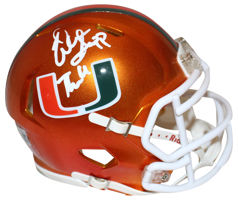 Warren Sapp Autographed Miami Hurricanes Flash Mini Helmet Beckett
