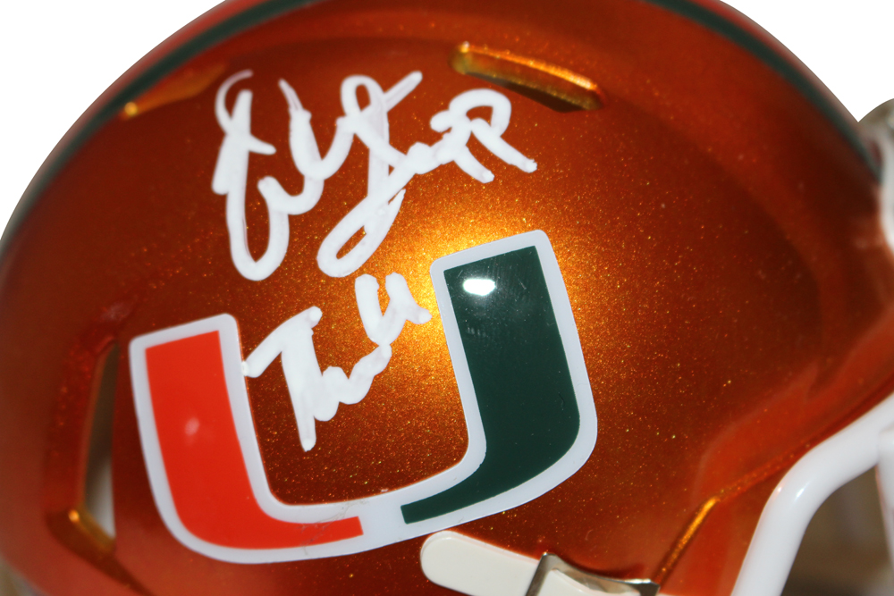 Warren Sapp Autographed Miami Hurricanes Flash Mini Helmet Beckett