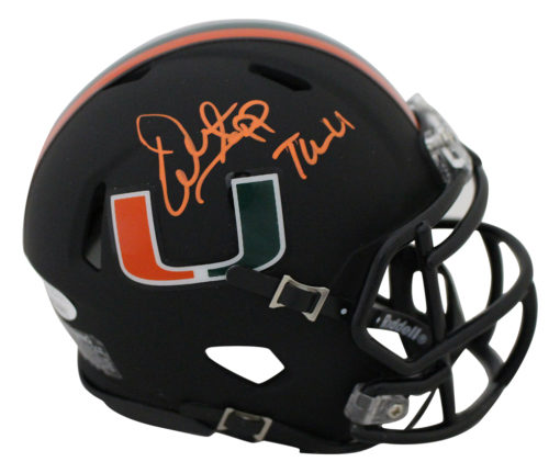 Warren Sapp Autographed Miami Hurricanes Black Mini Helmet The U JSA 25006