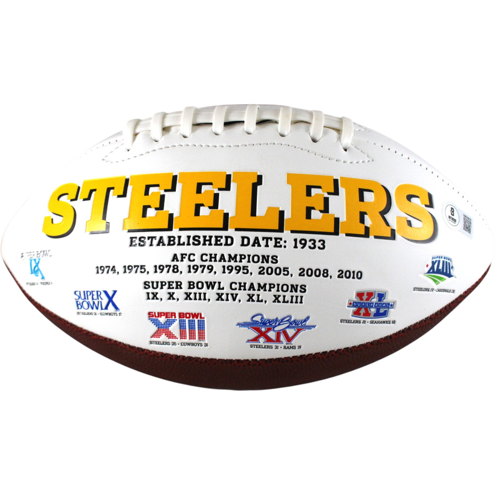 Jack Sawyer Autographed Pittsburgh Steelers Logo Football Beckett Witness 51658 3 Jack Sawyer Autographed Pittsburgh Steelers Logo Football Beckett Witness 51658