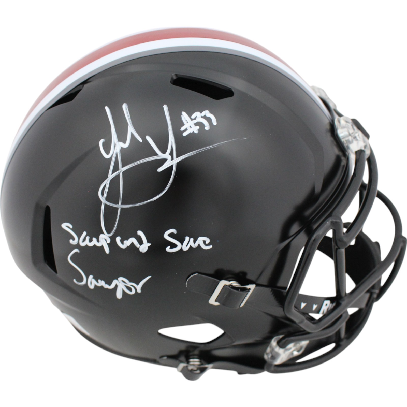 Jack Sawyer Signed Ohio State Buckeyes F/S Helmet Scoop and Score Beckett 49640