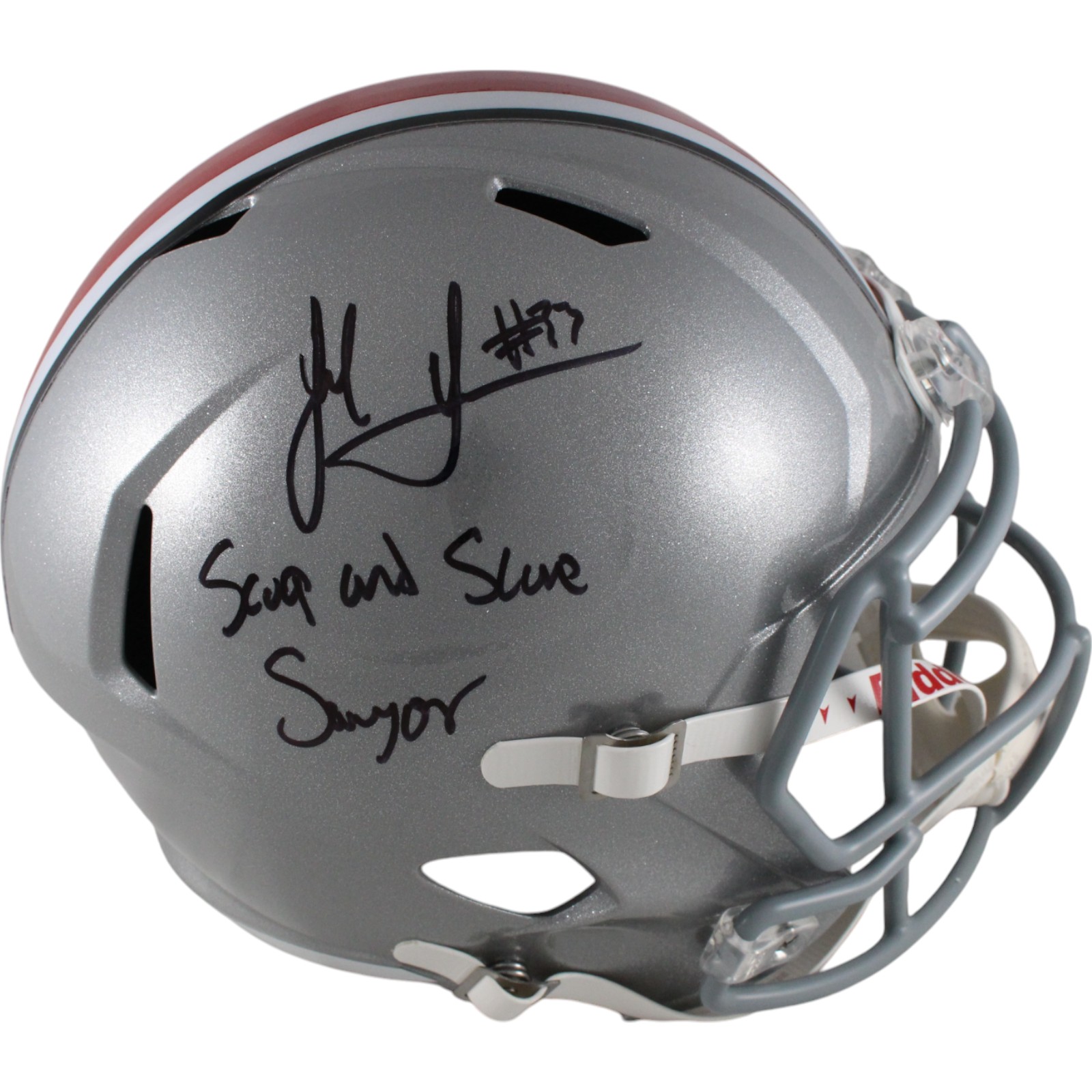 Jack Sawyer Signed Ohio State Buckeyes F/S Helmet Scoop and Score Beckett 49637