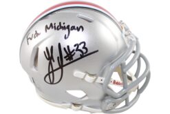 Jack Sawyer Signed Ohio State Buckeyes F*ck Michigan Mini Helmet Beckett 51643
