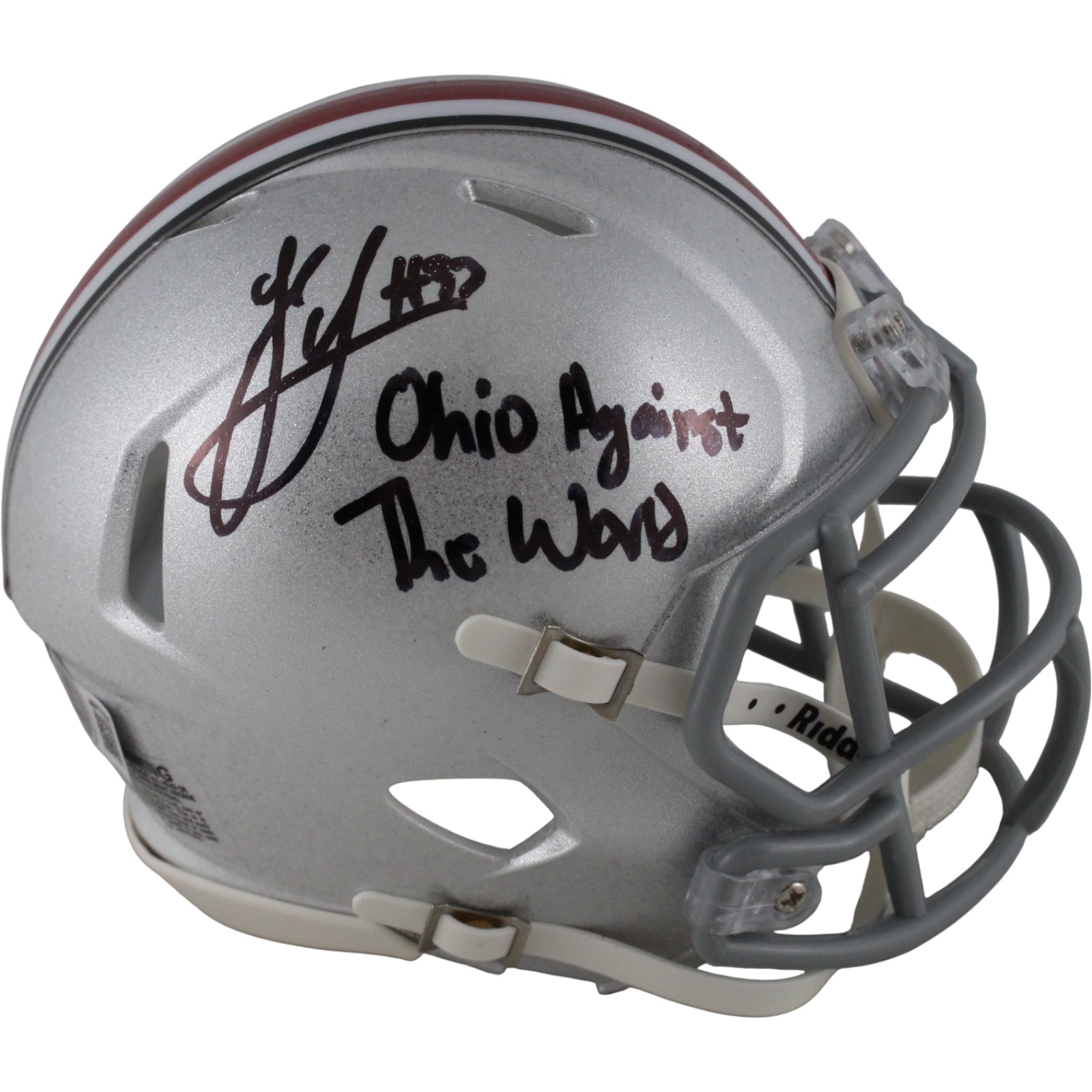 Jack Sawyer Signed Ohio State Buckeyes Mini Helmet OSU vs World Beckett 54030