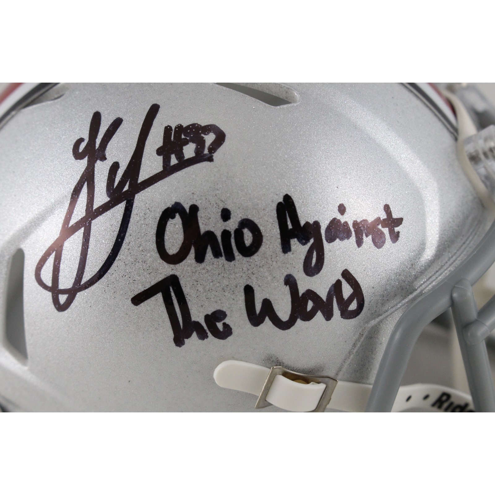Jack Sawyer Signed Ohio State Buckeyes Mini Helmet OSU vs World Beckett 54030