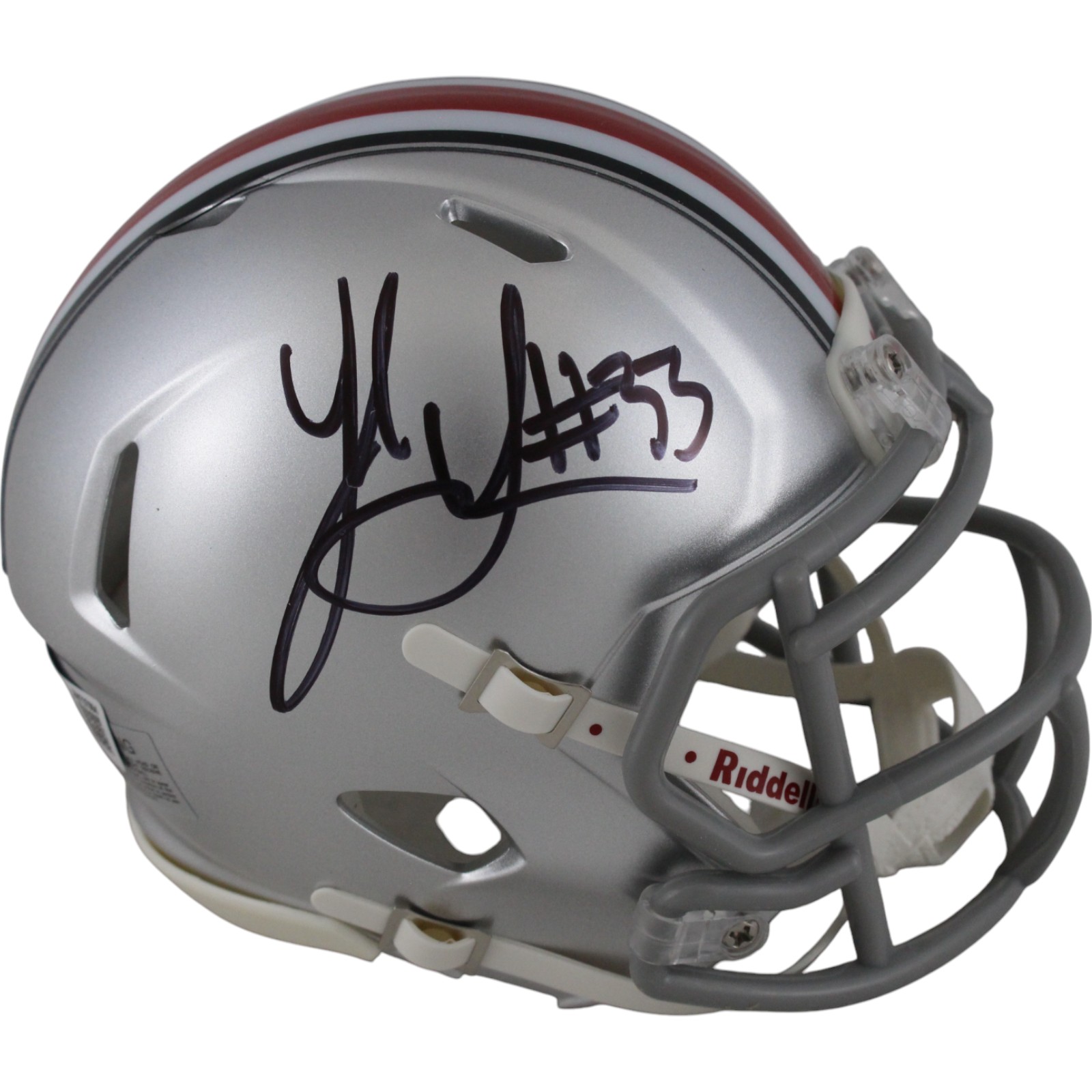 Jack Sawyer Autographed Ohio State Buckeyes Speed Mini Helmet Beckett 49624