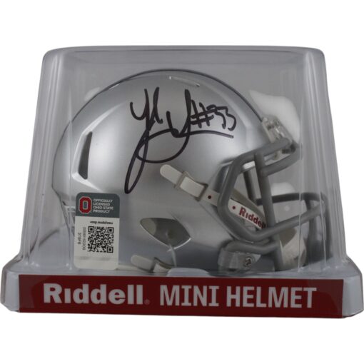 Jack Sawyer Autographed Ohio State Buckeyes Speed Mini Helmet Beckett 49624