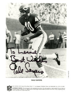 Gale Sayers Autographed/Signed Chicago Bears 8x10 Photo Personalized