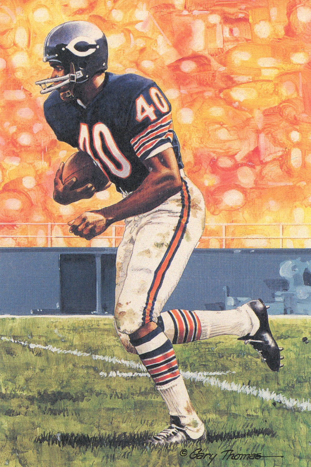 Gale Sayers 1992 Unsigned Series Four Goal Line Art Card Chicago Bears