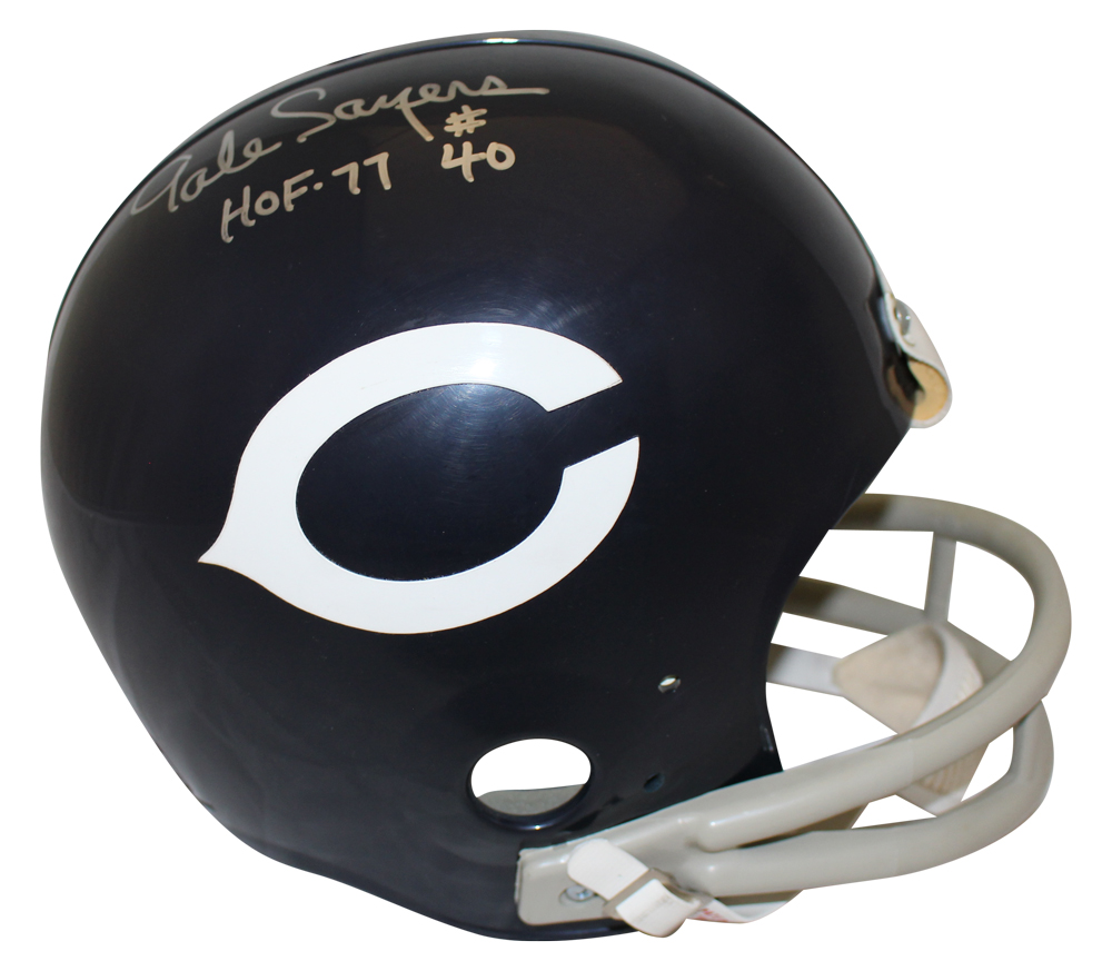 Gale Sayers Autographed/Signed Chicago Bears F/S 2 Bar Helmet JSA