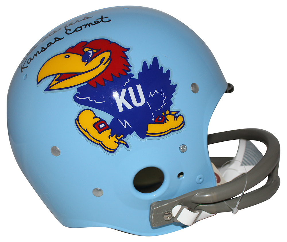Gale Sayers Autographed Kansas Jayhawks TK Helmet Kansas Comet JSA 13163
