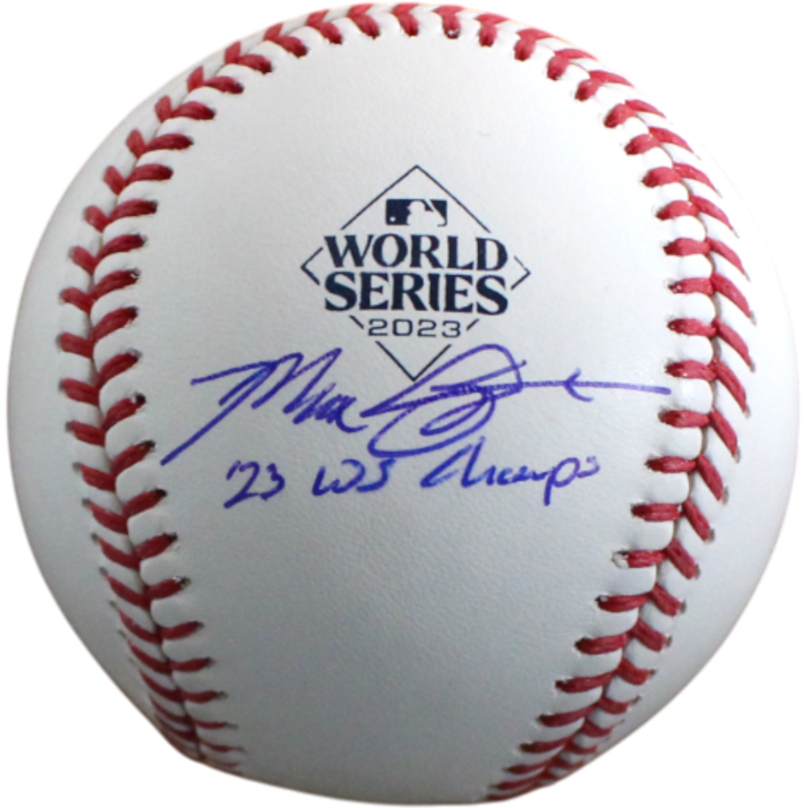Max Scherzer Autographed Texas Rangers OML 23 WS Baseball Champs Fanatics 54525