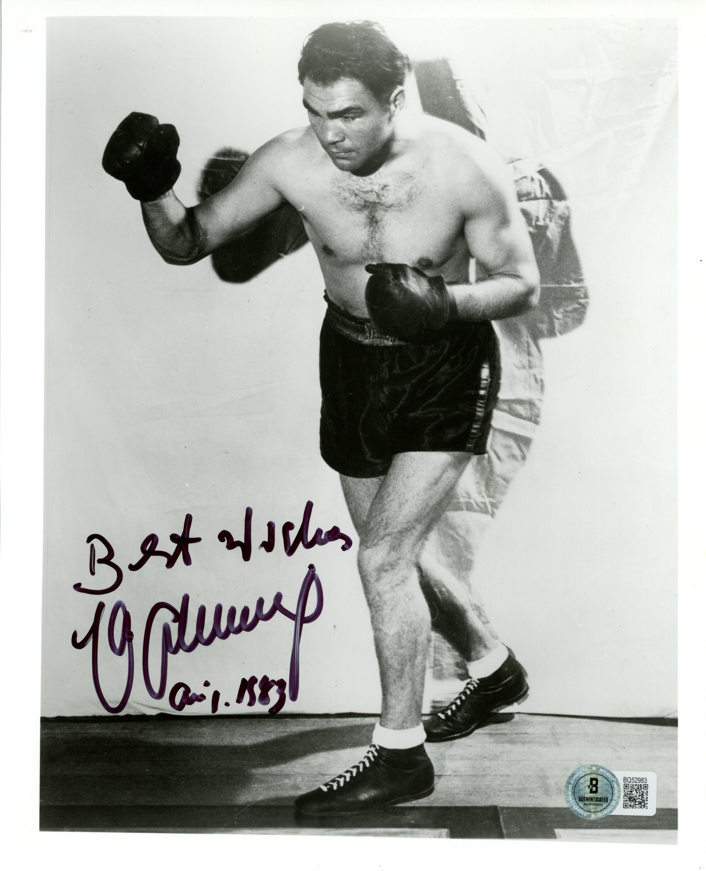 Max Schmeling Autographed/Signed Boxing 8x10 Photo Beckett 57353