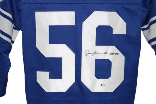 Joe Schmidt Autographed/Signed Pro Style Blue XL Jersey HOF BAS 26515