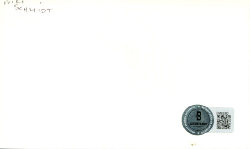 Mike Schmidt Autographed Philadelphia Phillies Index Card BAS 45352