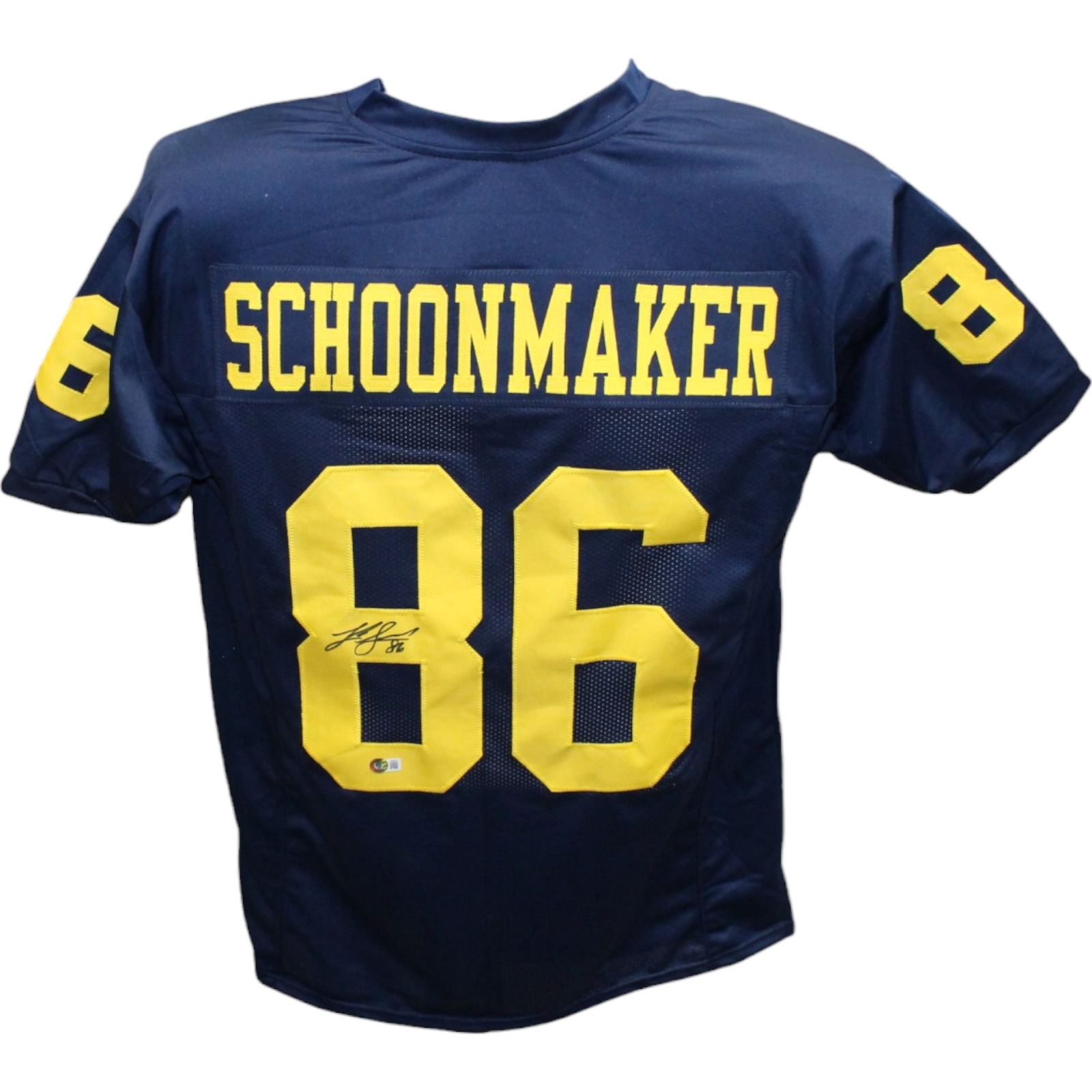 Luke Schoonmaker Autographed College Style Blue Jersey Beckett