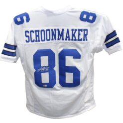 Luke Schoonmaker Autographed/Signed Pro Style White Jersey Beckett 