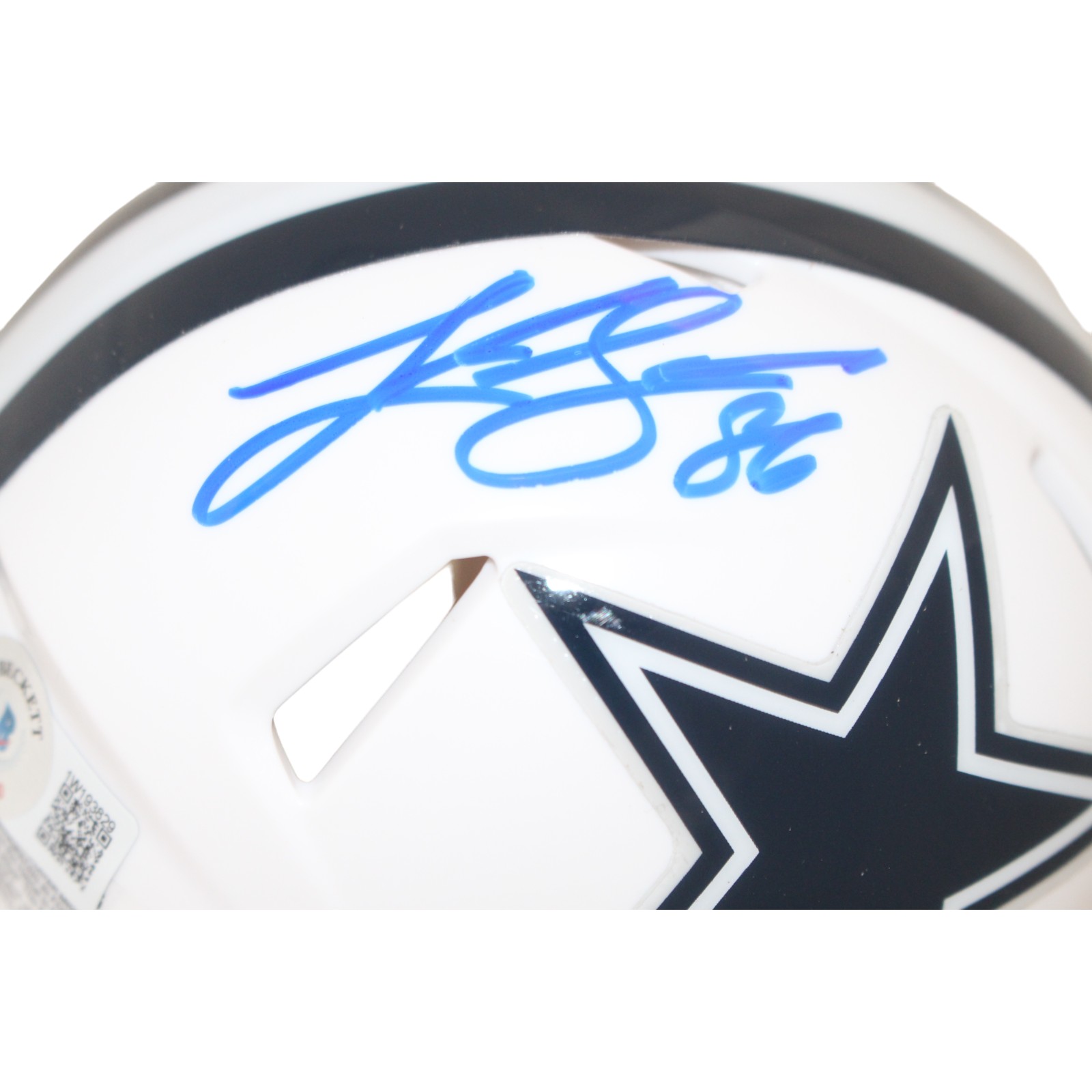 Luke Schoonmaker Signed Dallas Cowboys 22 Alt Mini Helmet Beckett