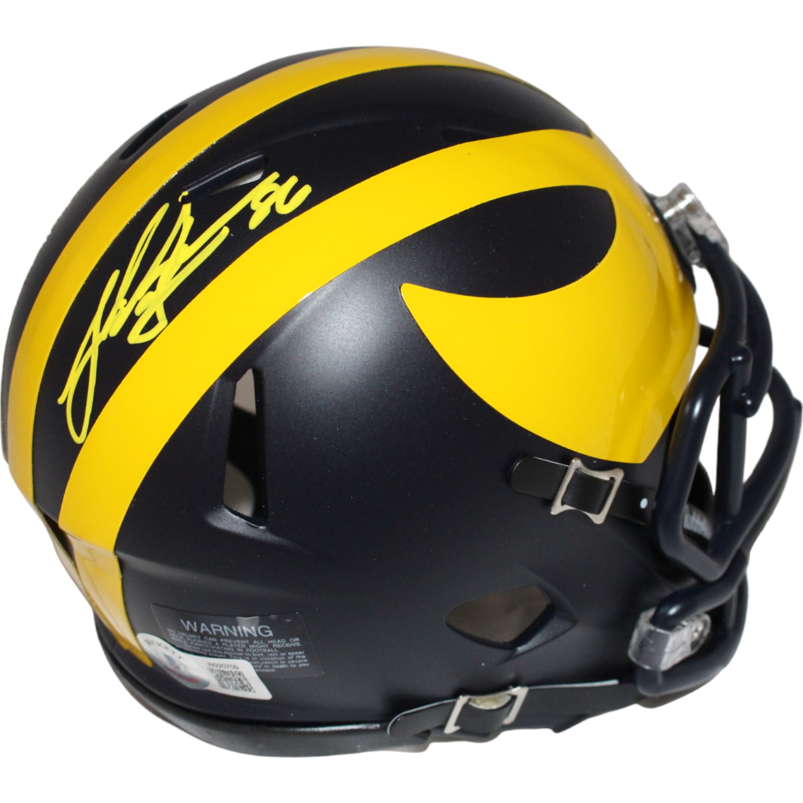 Luke Schoonmaker Signed Michigan Wolverines Mini Helmet Beckett