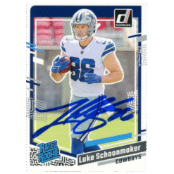 Luke Schoonmaker Autographed 2023 Donruss #325 Trading Card Beckett 59417