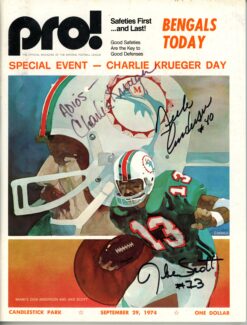 Jake Scott Dick Anderson + Krueger Signed Miami Dolphins Magazine JSA 55081