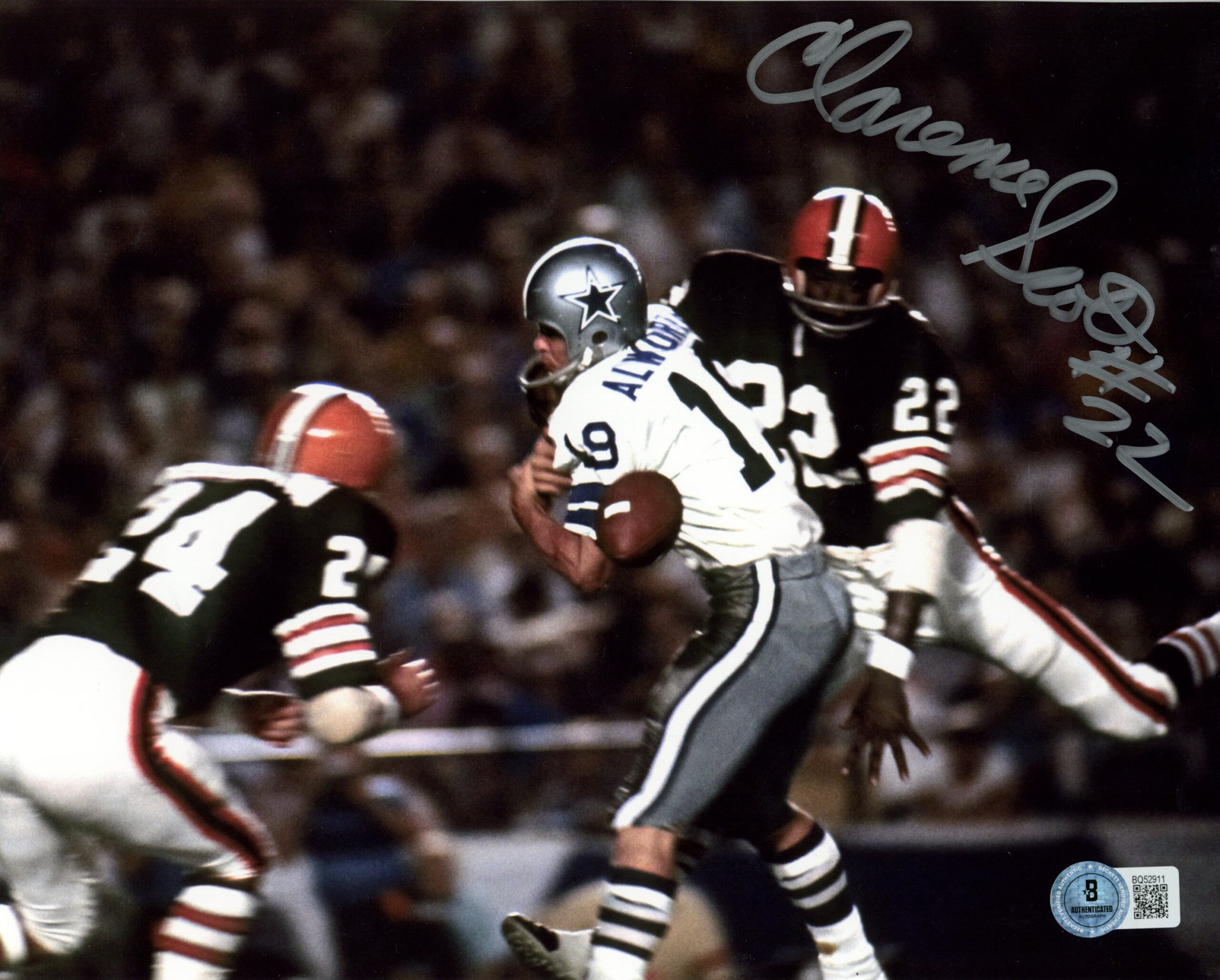 Clarence Scott Autographed/Signed Cleveland Browns 8x10 Photo Beckett 57338