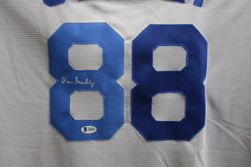 Vin Scully Autographed Los Angeles Dodgers Majestic Grey XL Jersey BAS 25798