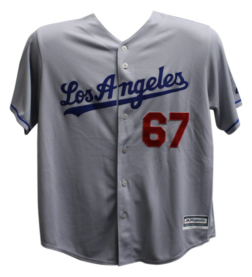 Vin Scully Autographed Los Angeles Dodgers Majestic Grey XL Jersey PSA 26015