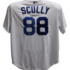 Vin Scully Autographed Los Angeles Dodgers Majestic White XL Jersey BAS 26018