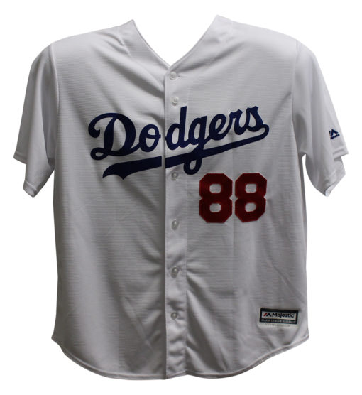 Vin Scully Autographed Los Angeles Dodgers Majestic White XL Jersey BAS 26018