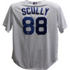 Vin Scully Autographed Los Angeles Dodgers Majestic White XL Jersey PSA 25800