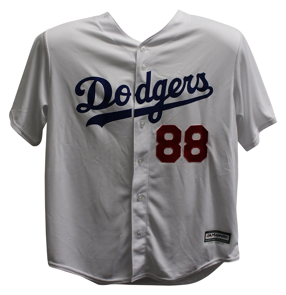 Vin Scully Autographed Los Angeles Dodgers Majestic White XL Jersey PSA  25800 – Denver Autographs