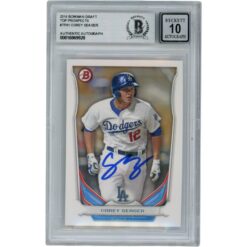 Corey Seager Autographed 2014 Bowman Draft #TP41 Slabbed Card Beckett 54579