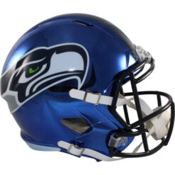 Seattle Seahawks Full Size Replica Chrome Helmet Riddell New In Box 39609