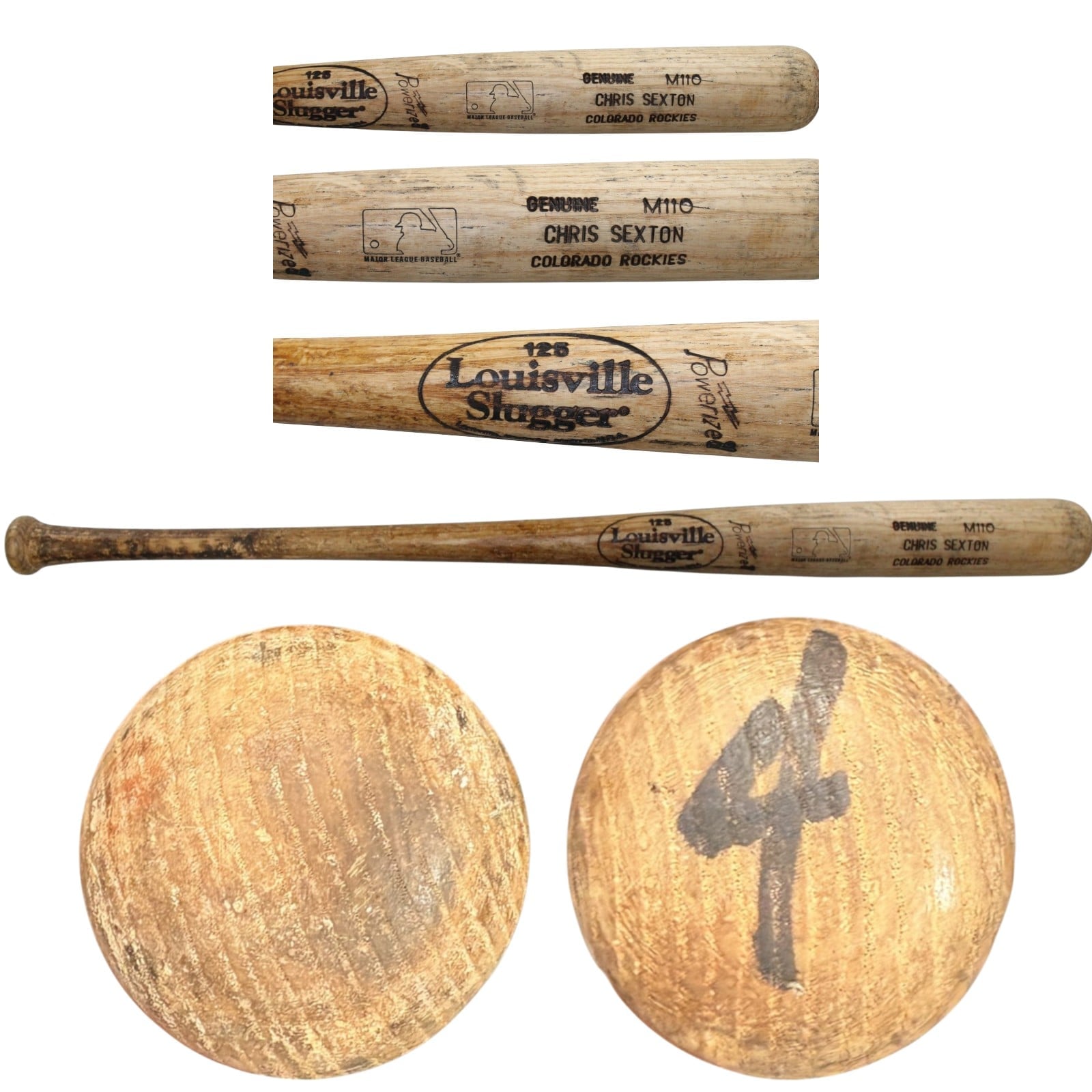Chris Sexton Colorado Rockies Game Used LS M1110 Game Model Baseball Bat 57252