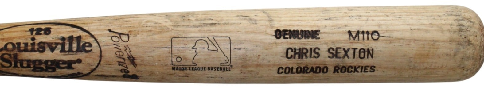 Chris Sexton Colorado Rockies Game Used LS M1110 Game Model Baseball Bat 57252 4 Chris Sexton Colorado Rockies Game Used LS M1110 Game Model Baseball Bat 57252