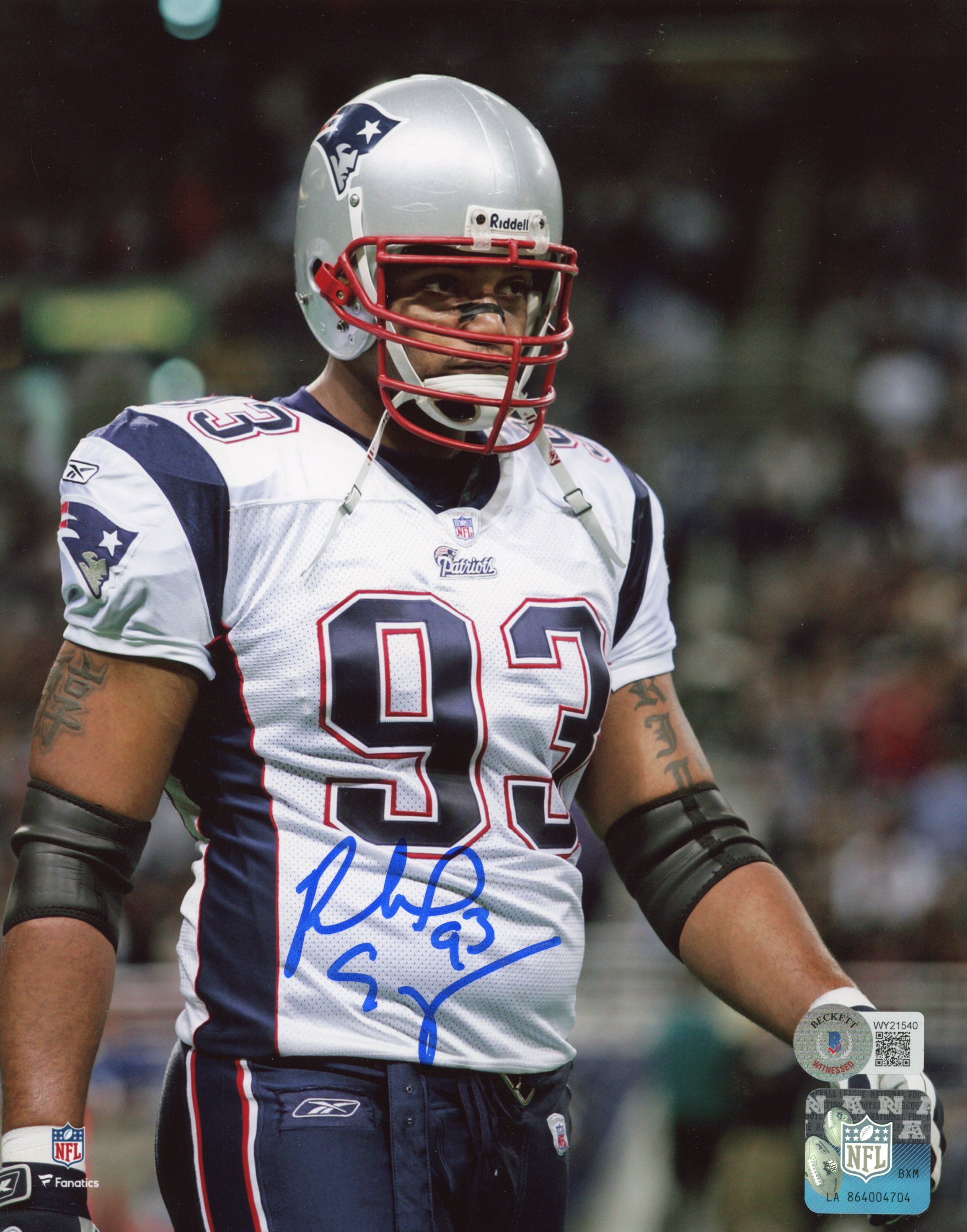 Richard Seymour Autographed New England Patriots 8x10 Photo Beckett