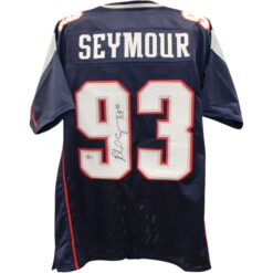 Richard Seymour Autographed Pro Style Sz XL Blue Jersey Beckett Witness 57908
