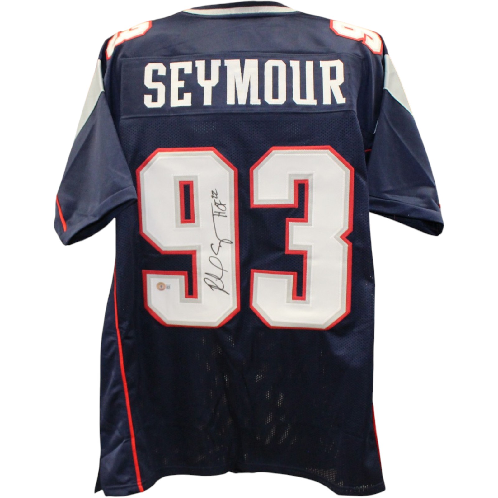 Richard Seymour Autographed Pro Style Sz XL Blue Jersey Beckett Witness 57908 1 Richard Seymour Autographed Pro Style Sz XL Blue Jersey Beckett Witness 57908