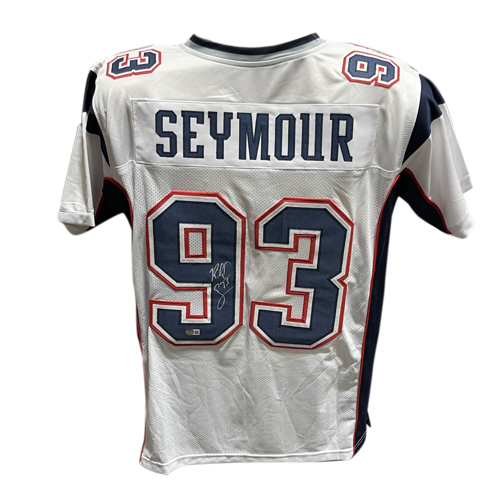 Richard Seymour Autographed/Signed Pro Style Jersey White Beckett 