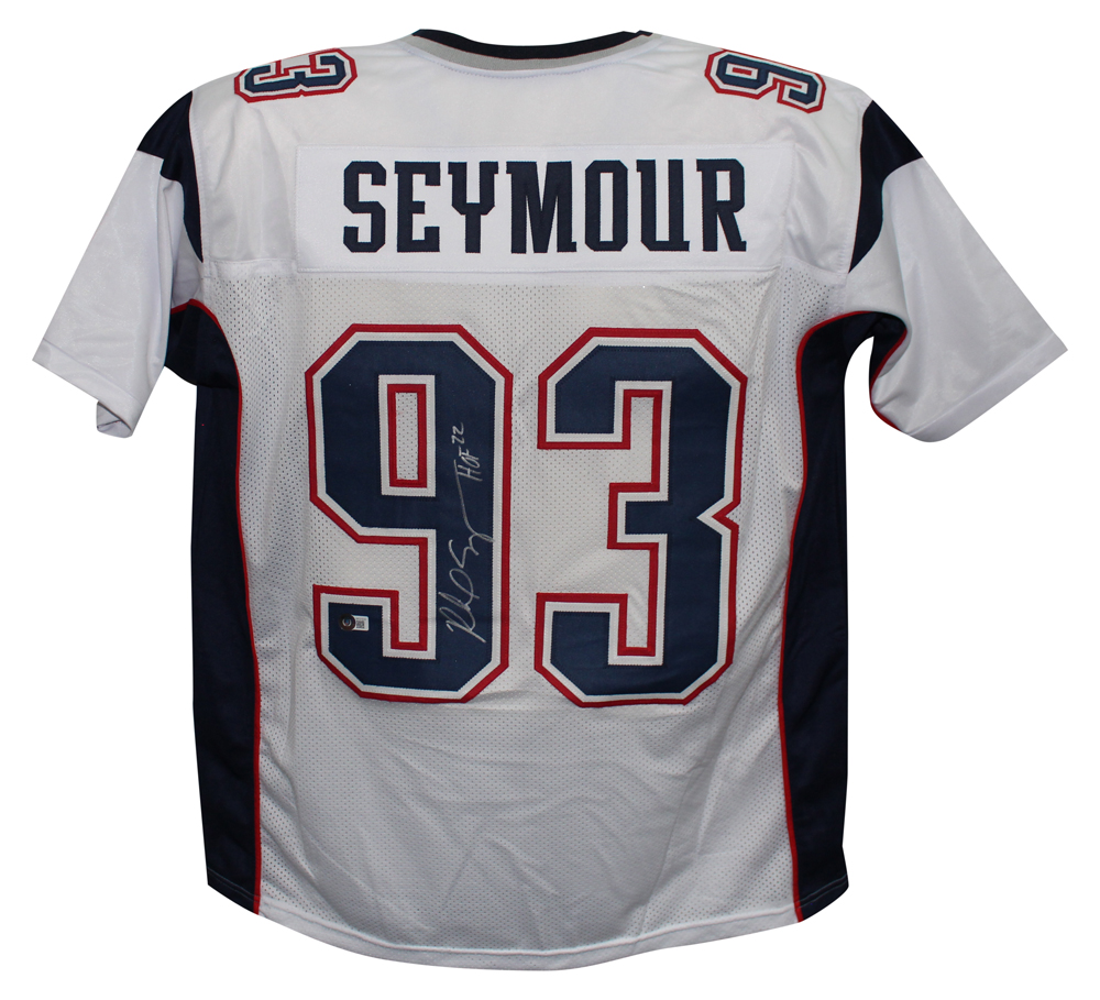 Richard Seymour Autographed Pro Style White XL Jersey HOF Beckett