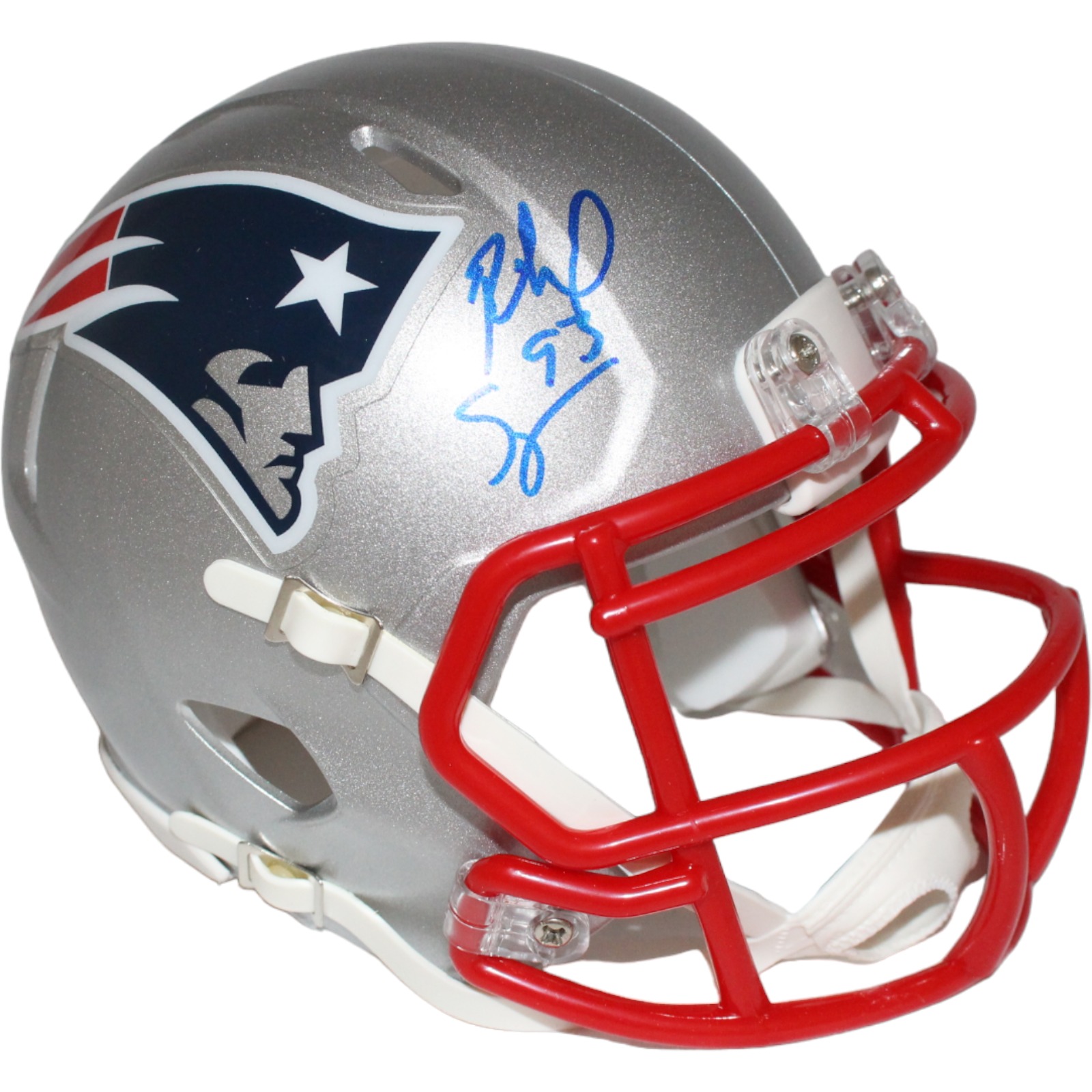Richard Seymour Signed New England Patriots Speed Mini Helmet Beckett 