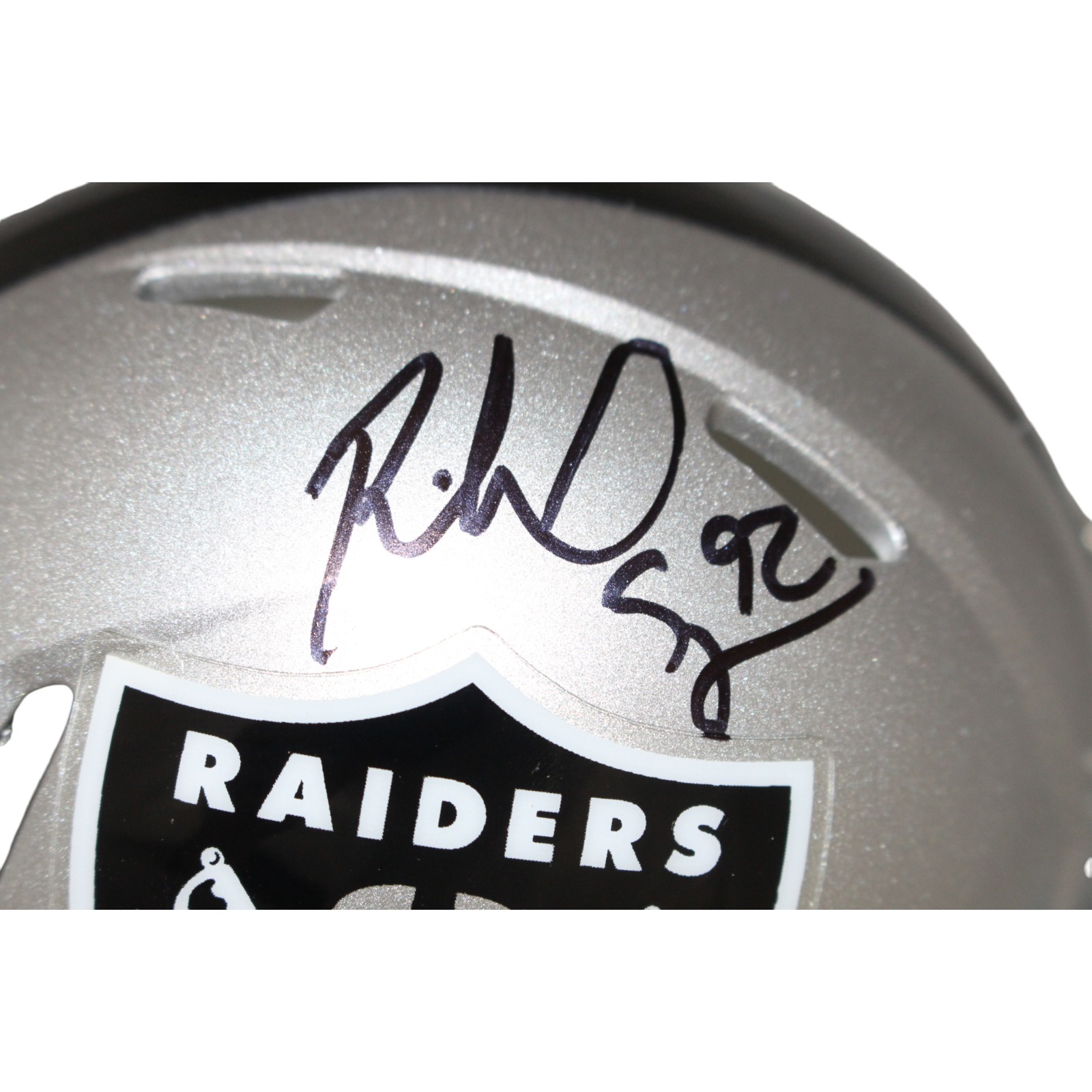 Richard Seymour Signed Las Vegas Raiders Speed Mini Helmet Beckett