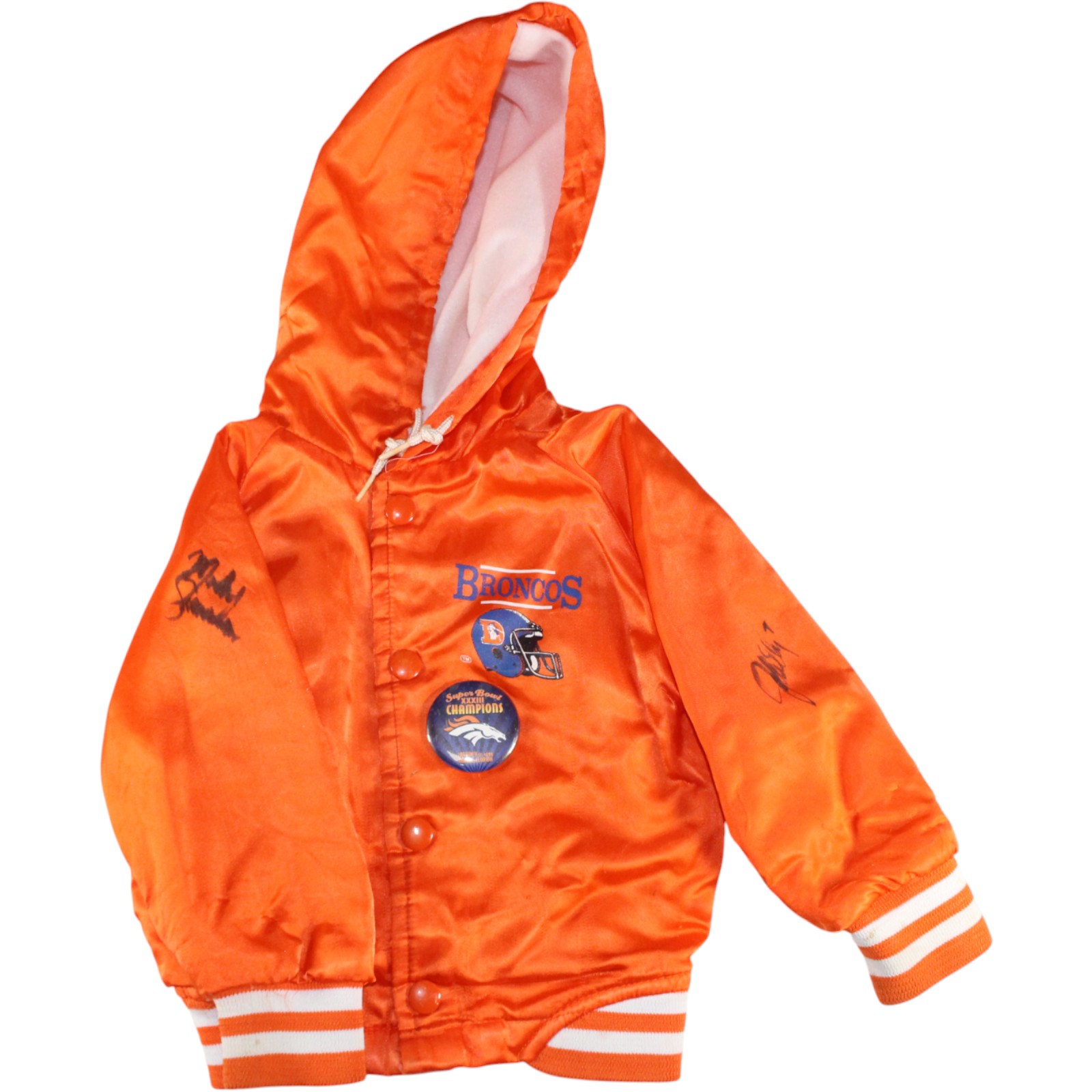 Mike Shanahan John Elway Signed Denver Broncos Jacket Sz 2 Orange Beckett 52850