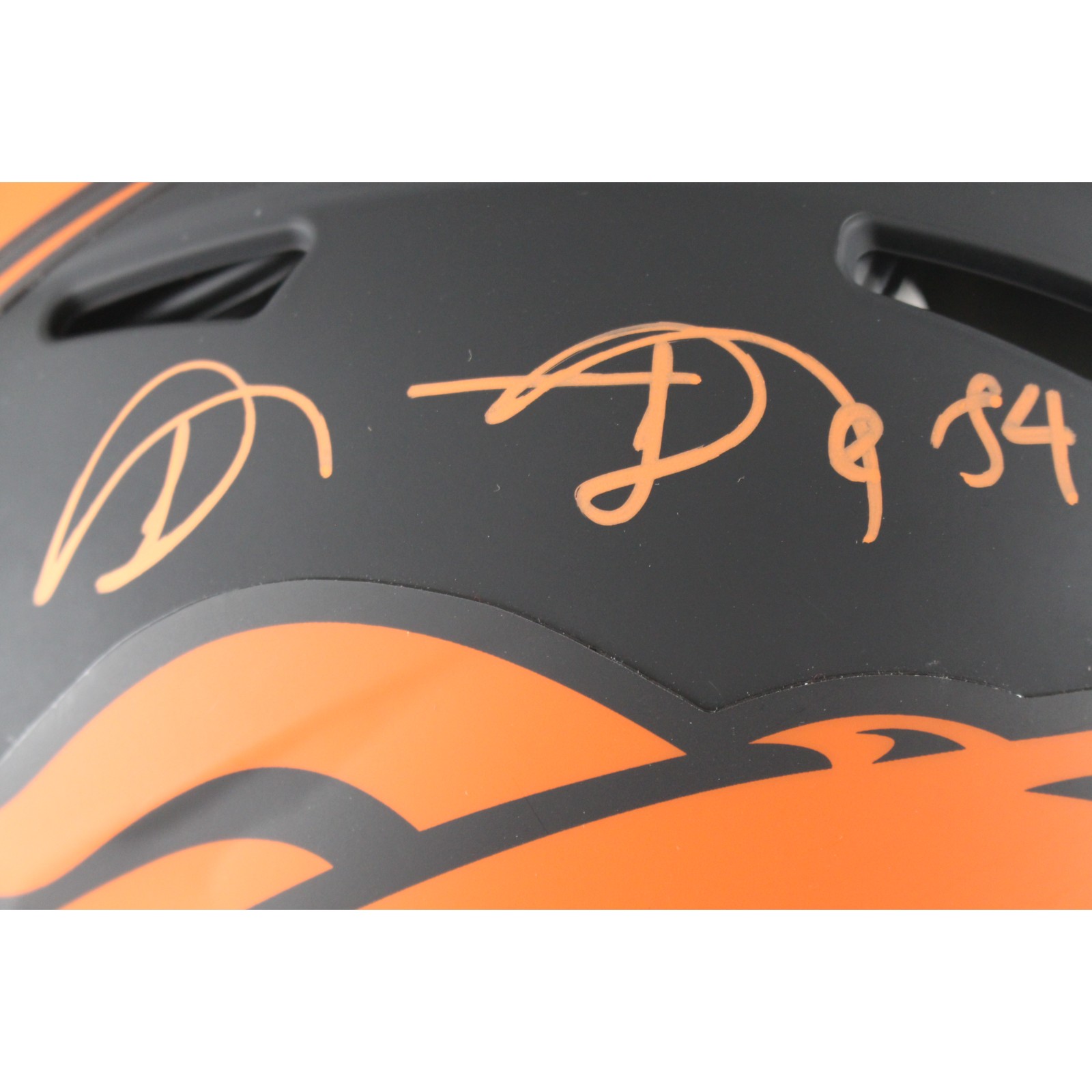 Shannon Sharpe Autographed Denver Broncos Authentic Eclipse Helmet Beckett 50895