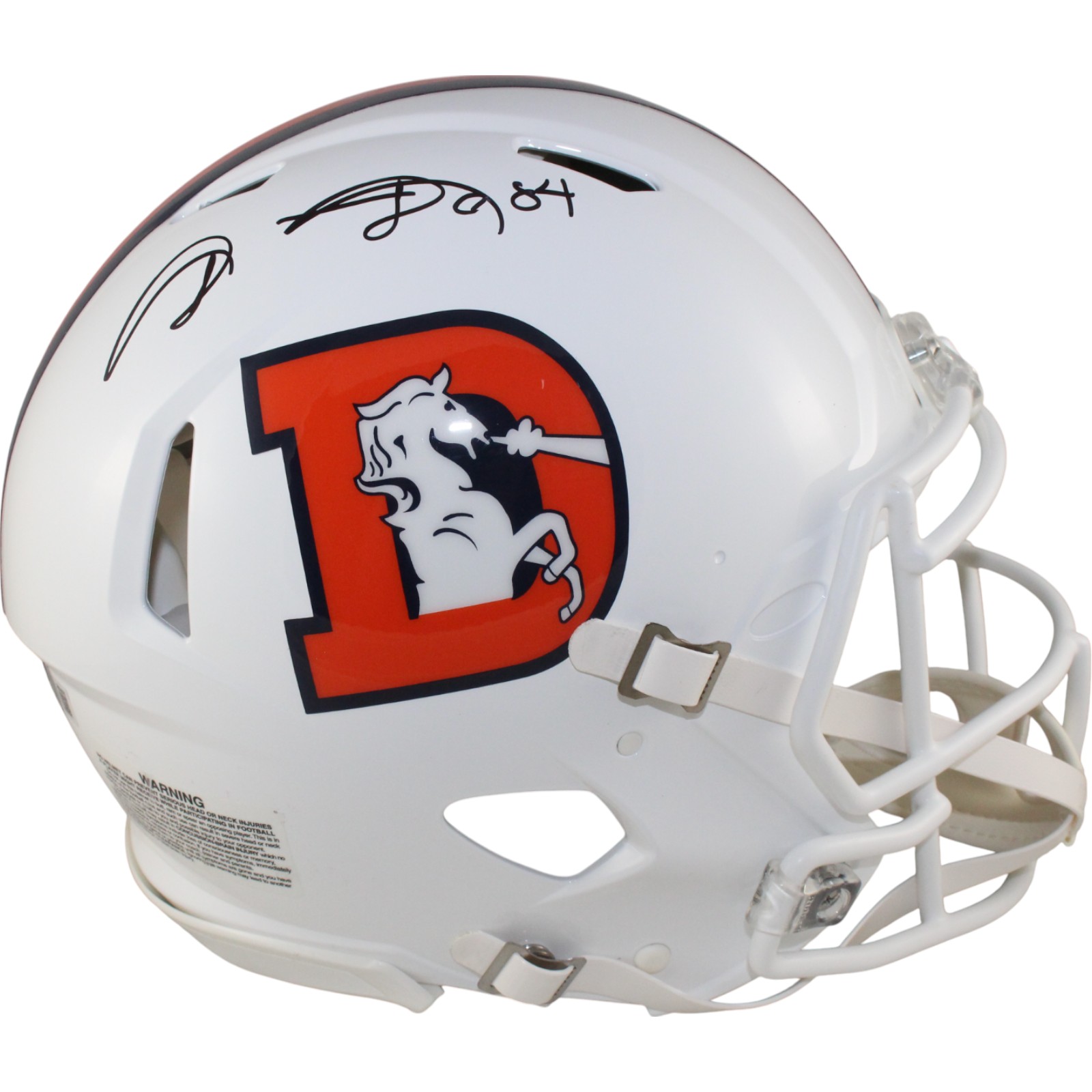 Shannon Sharpe Autographed Denver Broncos Authentic Alt Helmet Beckett 50888