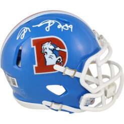 Shannon Sharpe Autographed Denver Broncos TB 75-96 Mini Helmet Beckett Witness 50799