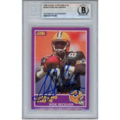 Sterling Sharpe Autographed 1989 Score #333S Trading Card HOF Slab Beckett 53179