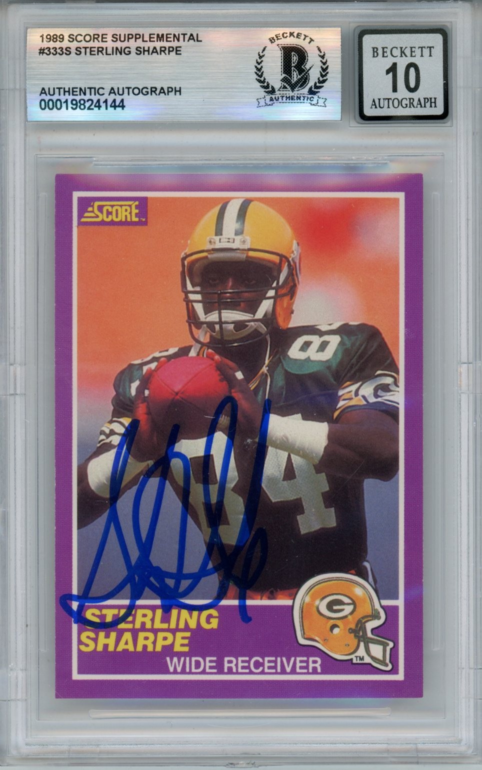 Sterling Sharpe Signed 89 Score Supplemental 333S 10auto Card Slab Beckett 53865 1 Sterling Sharpe Signed 89 Score Supplemental 333S 10auto Card Slab Beckett 53865