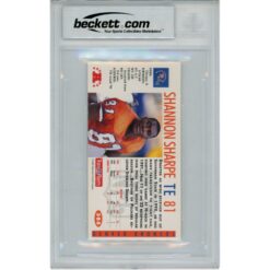 Shannon Sharpe Autographed 1992 Gameday #385 Slabbed Trading Card Beckett 51534